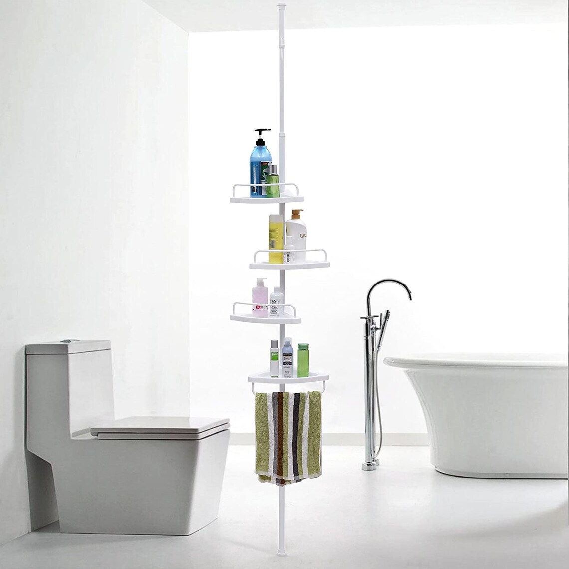 Adjustable Bathroom Corner Shelf Telescopic Shower Caddy Etsy