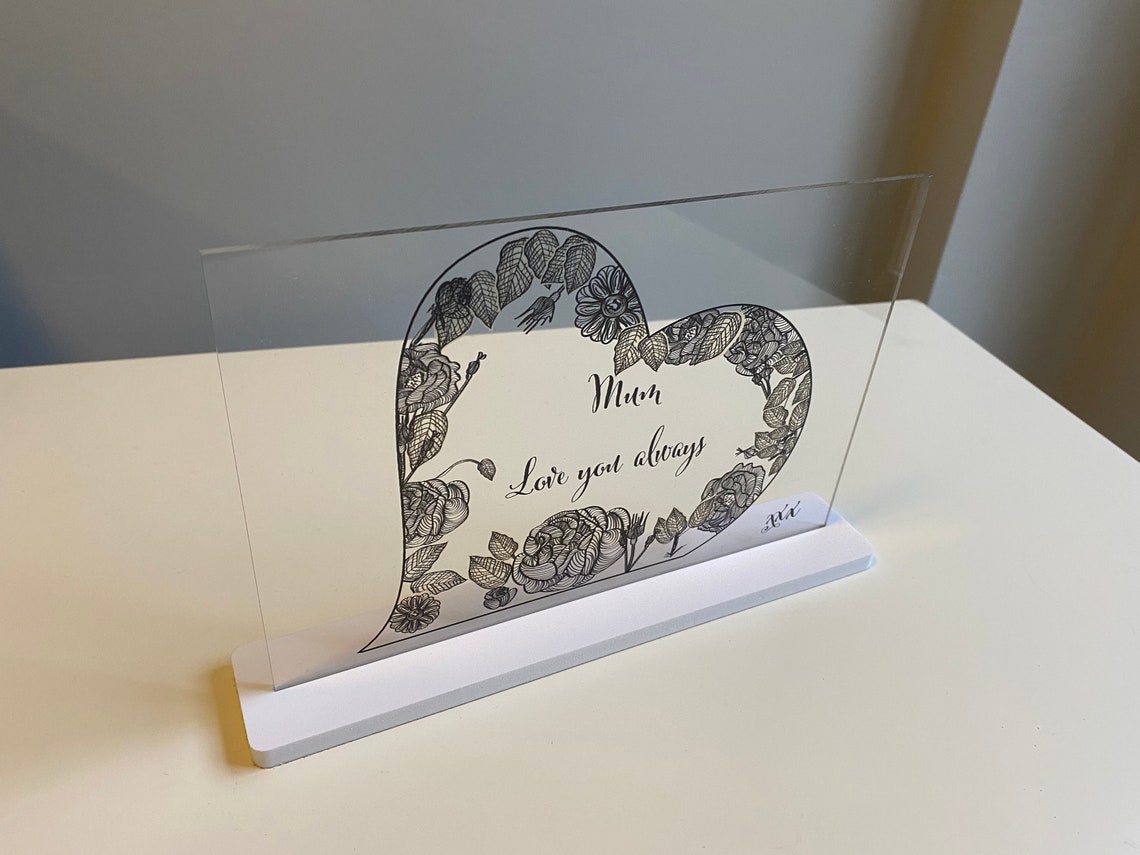 Personalised Classy Acrylic Plaque Custom Message FREE Gift Etsy