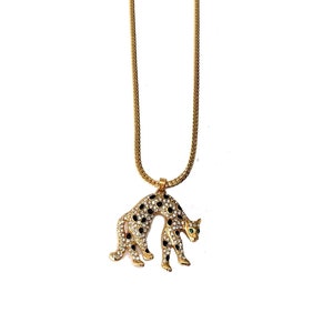 Leopard Vintage Necklace/ Tiger necklace/ Art deco Cheetah pendant