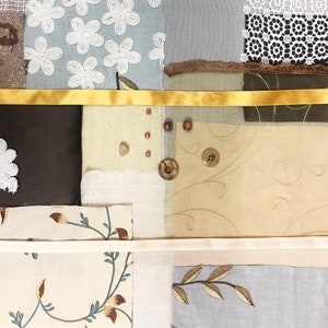 Nature-SCURO SlowStitch Kit . Maker&#39;s kit for slow stitching, mending, quilting and sewing. Fabric Bundle For Textile artCollage, StitchBook
