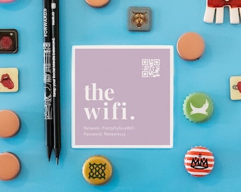 Maßgefertigtes WLAN Magnet mit QR Code zur automatischen Verlinkung - Super für Airbnb, Wohnung, Housewarming