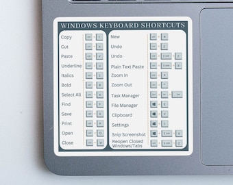 Windows Keyboard Shortcut Vinyl Sticker for Streamlined Workflow