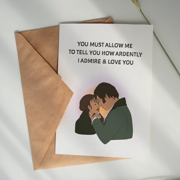 Pride & Prejudice Valentine's Day Card - The Perfect Card for any Bookworms, Movie Buffs, Keira Knightley Fans or Jane Austin Lovers