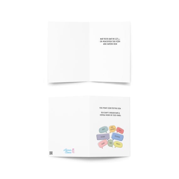 Gen Alpha Slang Birthday Card – Funny Birthday Card for Friends – You’re Officially Old and Not Cool Anymore