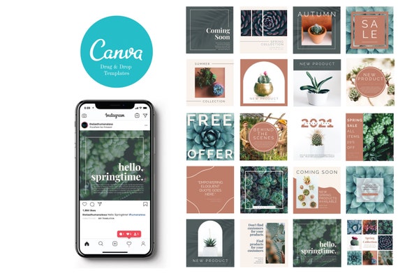 Terracotta Instagram Templates for Instagram Posts Editable | Etsy