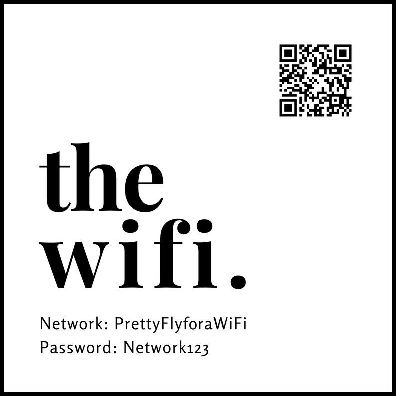 Custom Wifi Sticker With QR Code for Automatic Connection - Great for ...