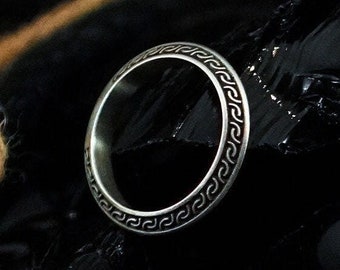 Bague de mariage en argent avec bordure ornementale, bijoux de mariage en argent sterling 925, bague de fiançailles, bague tendance, bague gravée, cadeau d'amour