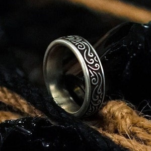 Wind Stylized 925 Silver Wedding Band Sterling Silver Men - Etsy