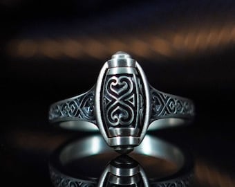 Ace Of Spades 925 Silver Fidget Ring, Oxidized Anxiety Ring Spinner, Sterling Silver Engraved Spinning Ring, Anxiety Jewelry, Healing Gift