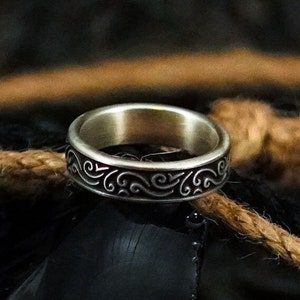 Wind Stylized 925 Silver Wedding Band Sterling Silver Men - Etsy