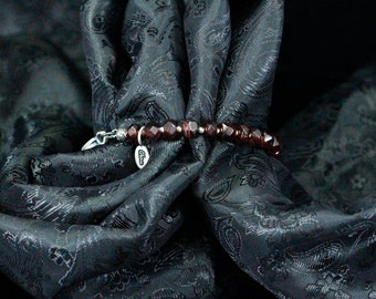 Personalized Carbuncle Beaded Bracelet,  Handmade Red Natural Stone Bracelet, Stylish Stone Beaded Jewelry Art, Women Gift Jewelry