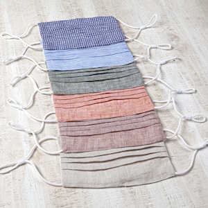 Reuse Face mask, Linen Face Mask, Washable Mask, 2 Layers Fabric Face Mask, Mask for Adult, Breathable Mask Adjust, Reusable Mask Fall