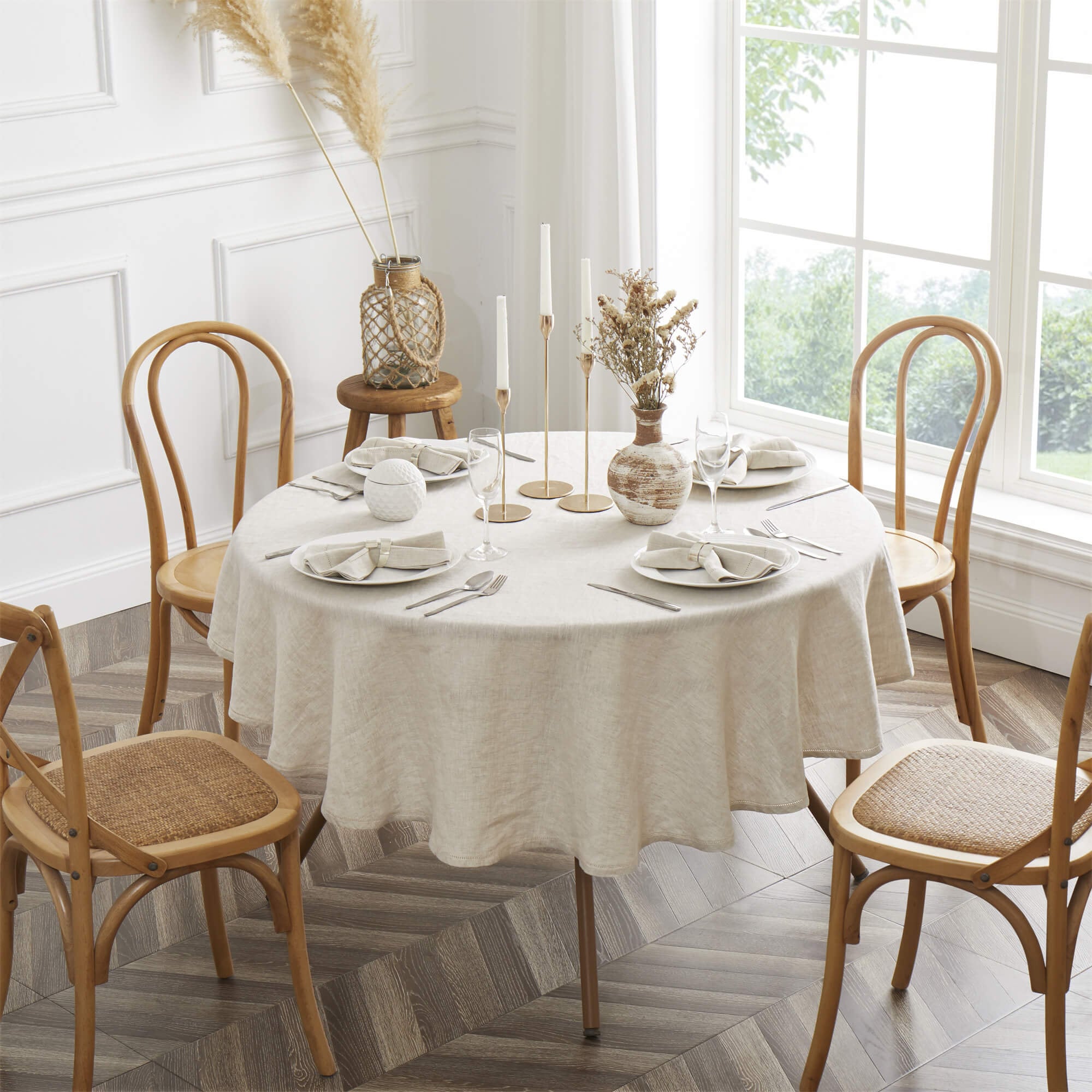 Table Line Cloth Linen Tablecloth, Table Cloth Rectangle Fabric Washable Cloth , Home ...