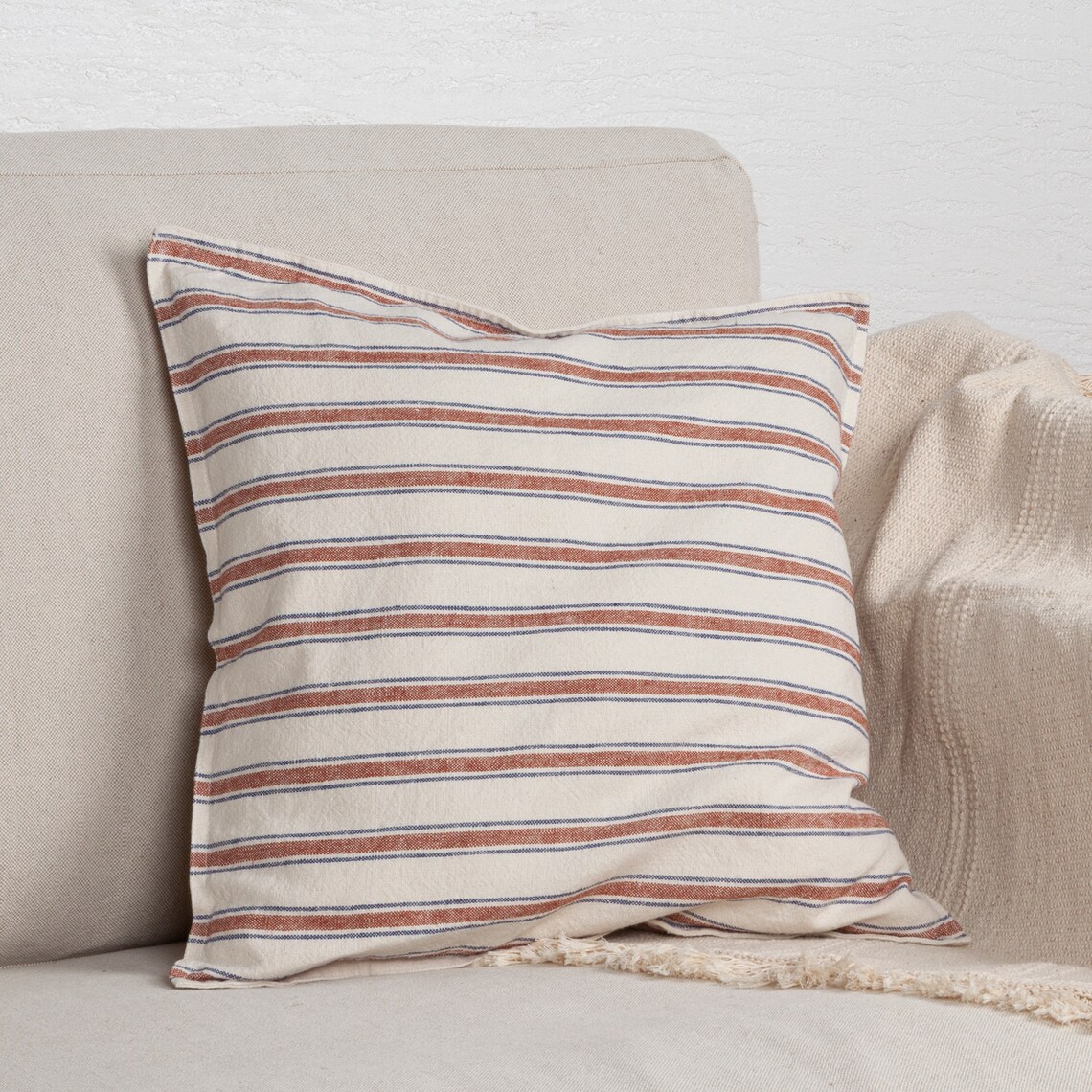 Linen Stripe Pillow Cover Handmade Linen Cushion Cover Etsy