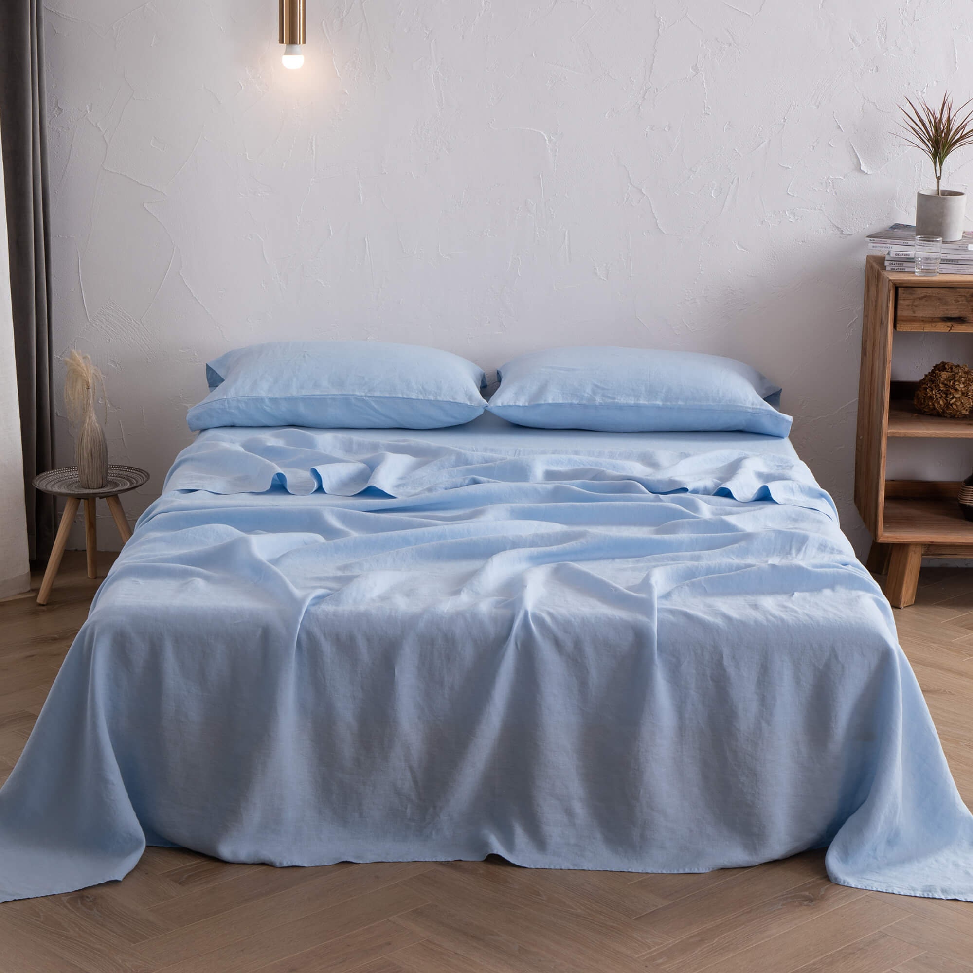 LINEN SHEET SETS in Green Flat Sheet Fitted Sheet and 2 Etsy