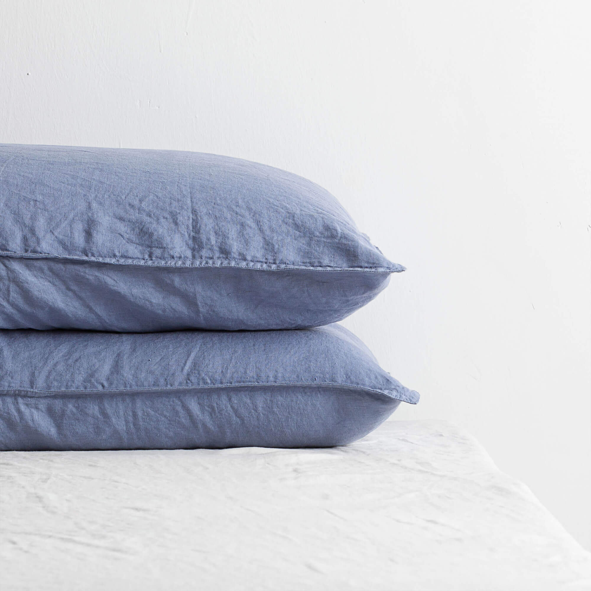 Dusty Blue Pillowcase Linen Pillow Shams Washed Linen Pillow Etsy