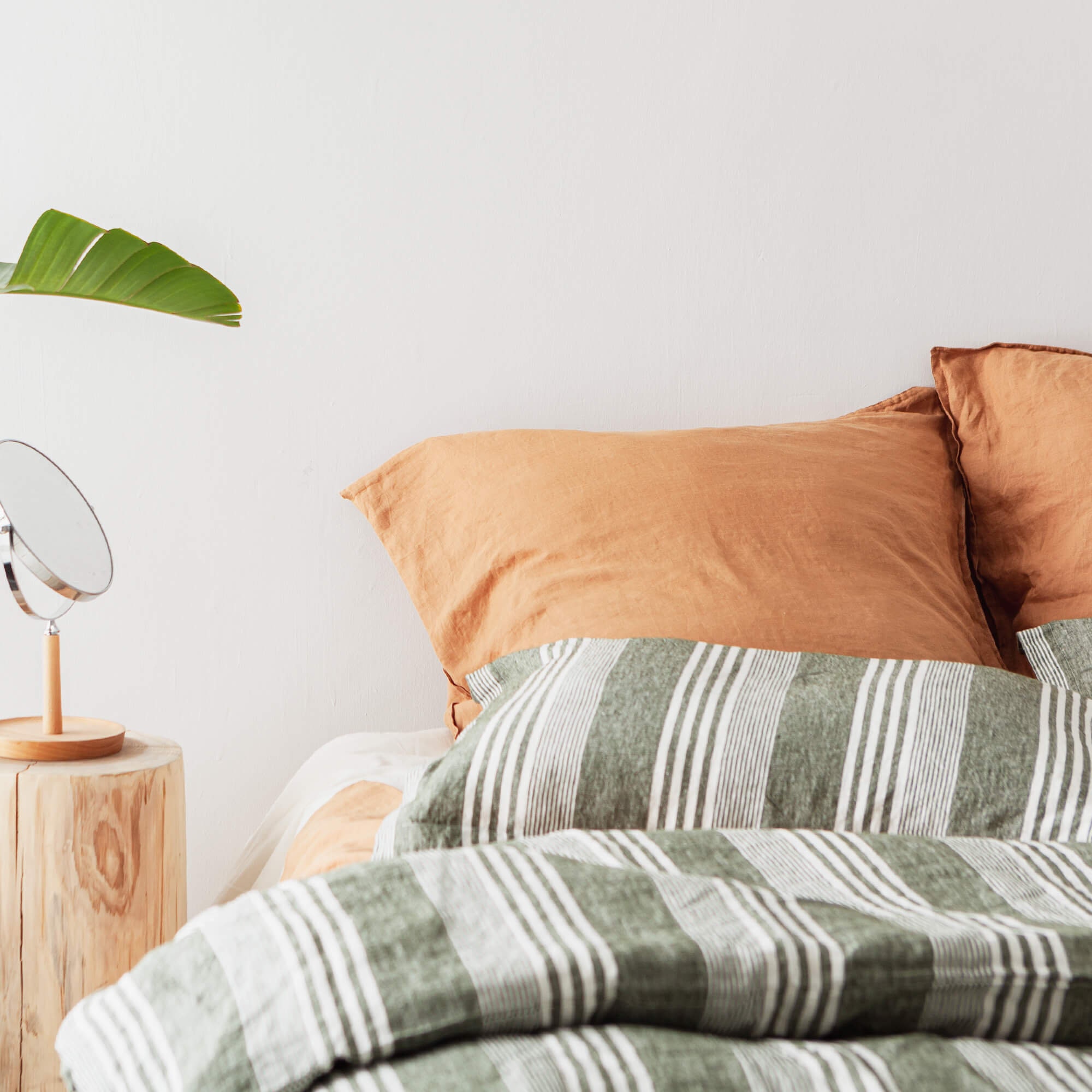 Yarn Dyed Linen Duvet Cover Green Stripe LINEN Duvet Cover Etsy