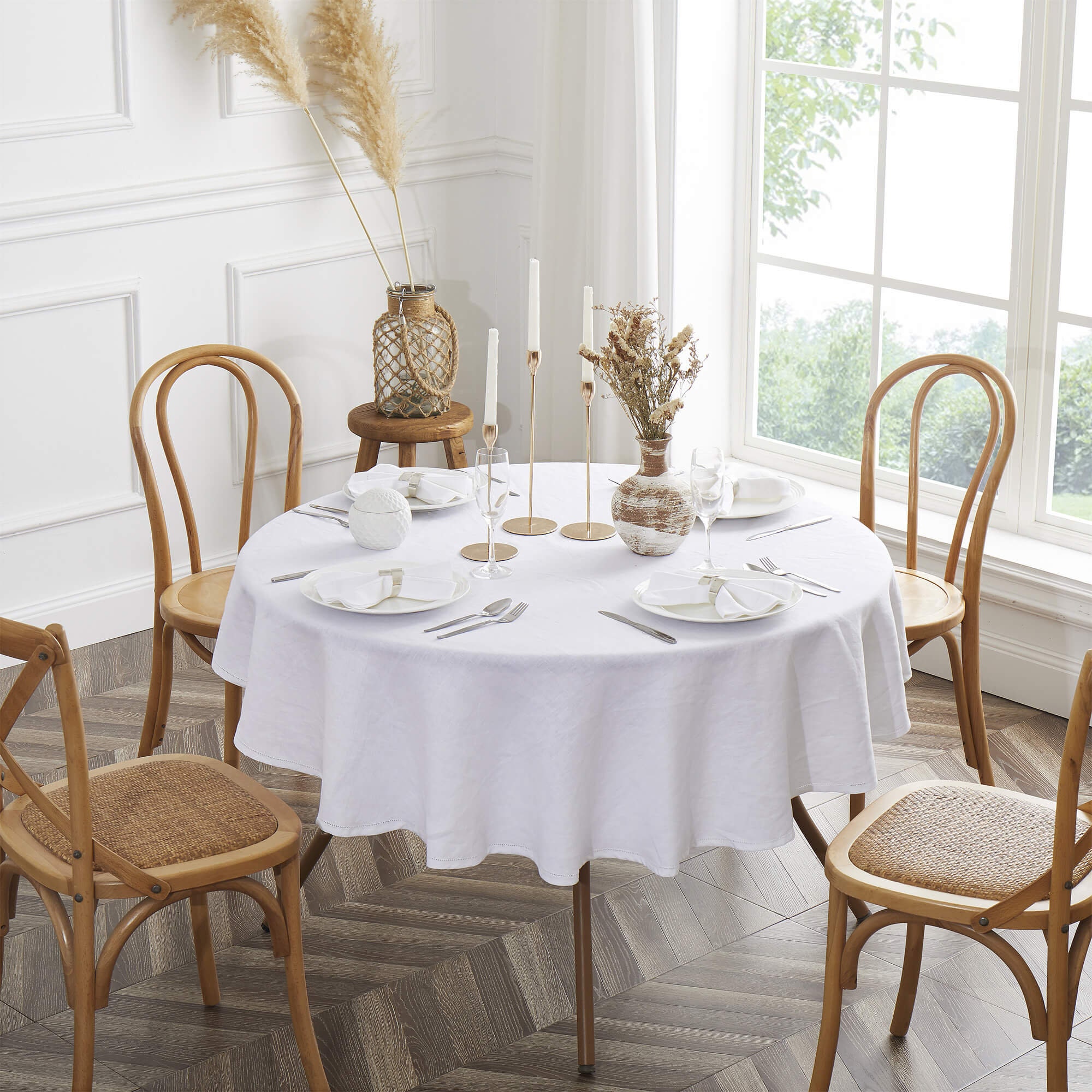Table Line Cloth Linen Tablecloth, Table Cloth Rectangle Fabric Washable Cloth , Home ...