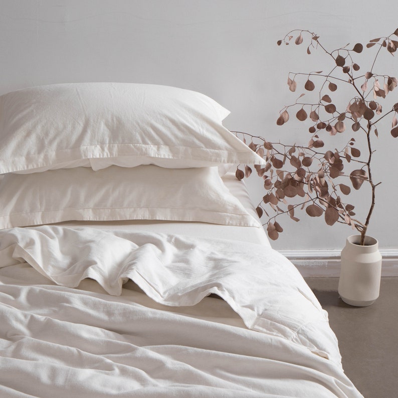 Pillowcase With Flange Dusty Rose Hemp and Cotton Slip Cover Etsy