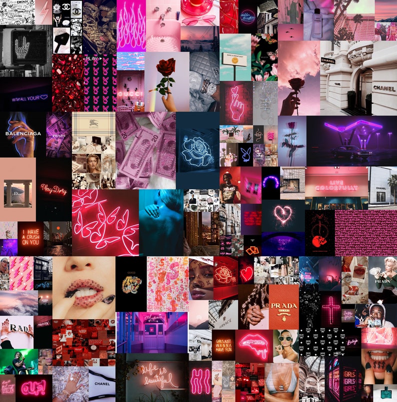 Baddie aesthetic Wall Collage kit Digital Download 125pcs | Etsy