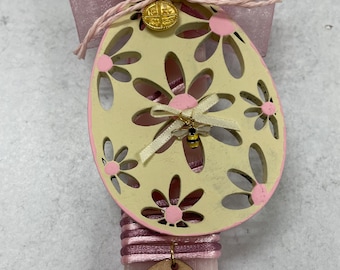 Floral Egg Easter Candle- Greek Orthodox Lambatha- Kali Anastasi Lambatha