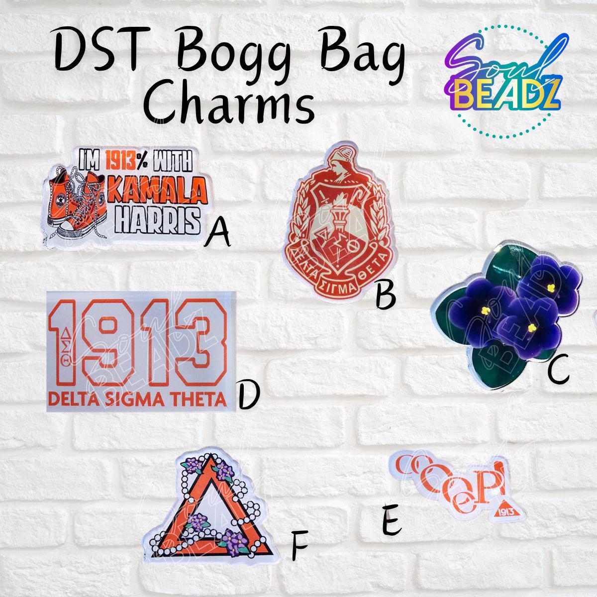 DST Bogg Bag Charm| Bogg Bag| Custom Charms| Bogg Charm| KISS ME| Screw Back| Purse Charm| Delta Sigma Theta Bogg Charm
