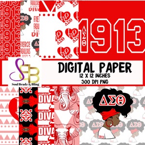 Digitales Papier | Sommerzeit | Afroamerikaner | Print on Demand | Sofort Download | Digitale Kunst | Delta-Sigma Theta Inc | Tapete| Schwarze Kunst
