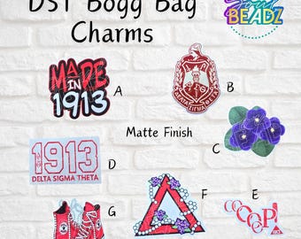 DST Bogg Bag Charm| Bogg Bag| Custom Charms| Bogg Charm| KISS ME| Screw Back| Purse Charm| Delta Sigma Theta Bogg Charm