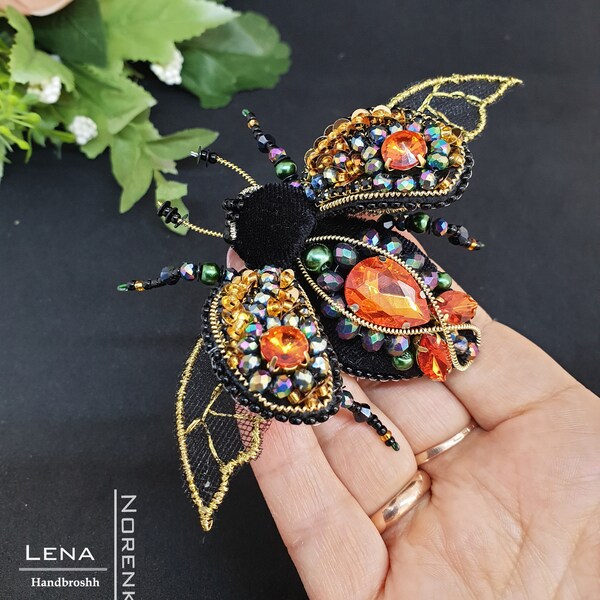 Embroidered Insect - Etsy