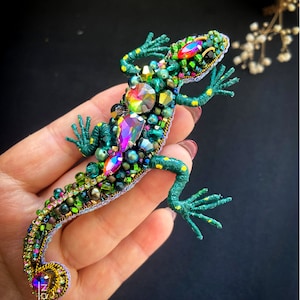 Eidechsen Brosche Eidechse Handgemachte Anstecknadel Eidechsen Brosche Vintage Stil Geschenk für Oma