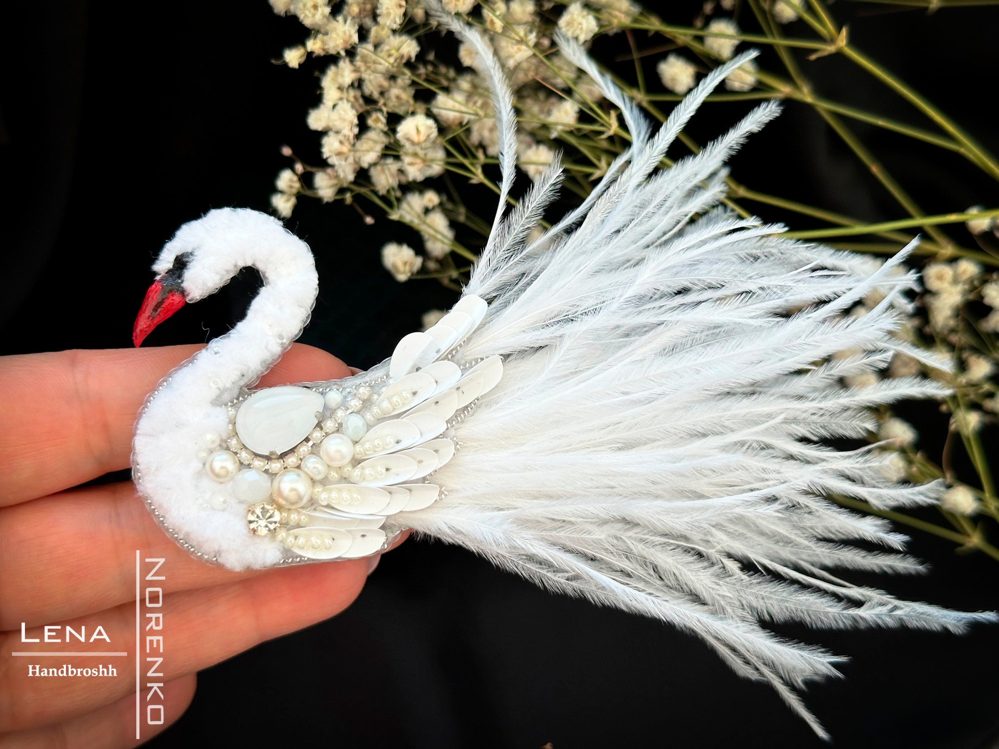 Swan sale brooch shoes