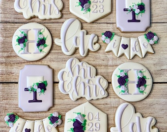 Wedding Cookies/ I Do Cookies/ Mr. & Mrs. Cookies/ Love Cookies/ Monogram Wedding Cookies/ Wedding Date Cookies/ Floral Cookies