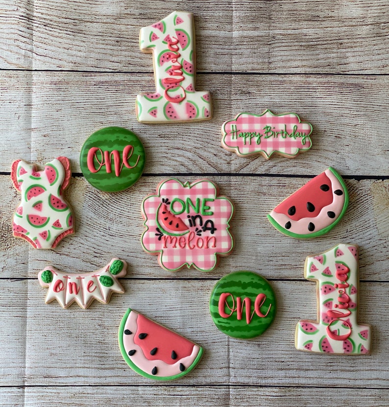 Download One in a Melon Birthday Cookie Set/1st Birthday/Watermelon ...