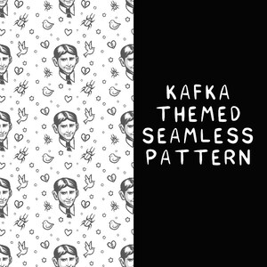 Franz Kafka Seamless Pattern Digital Paper | Book Lover Junk Journal Supply Printable Download