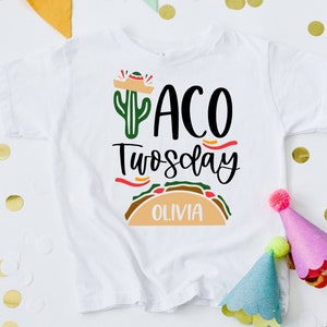 Taco Twosday Shirt Second Birthday, 2nd Birthday Taco T-shirt, Personalized Name Taco Second Birthday T-shirt, Taco Theme Second Birthday
