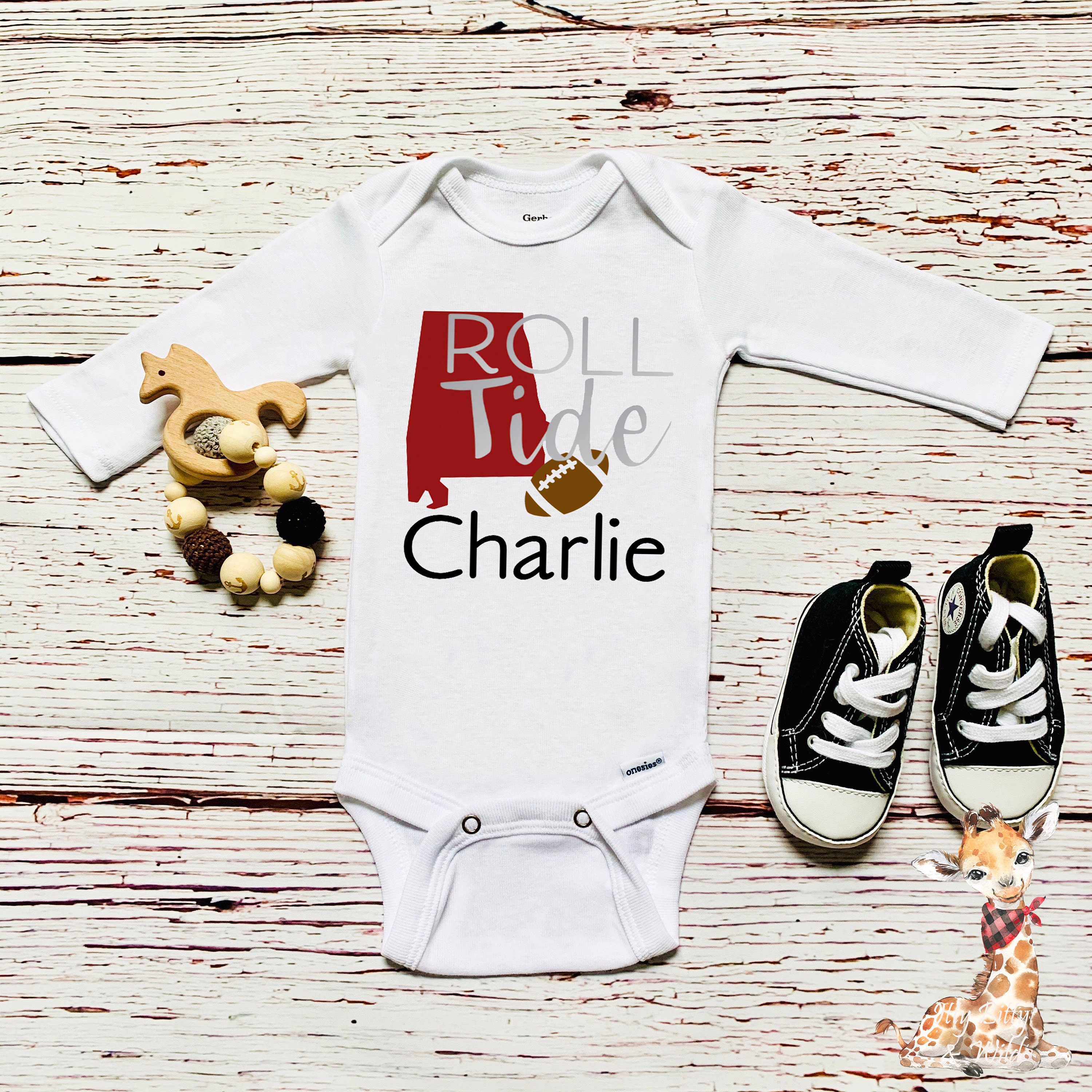 Roll Tide Boy Onesie® Alabama Boy Name Onesie® Bama Onesie® Etsy