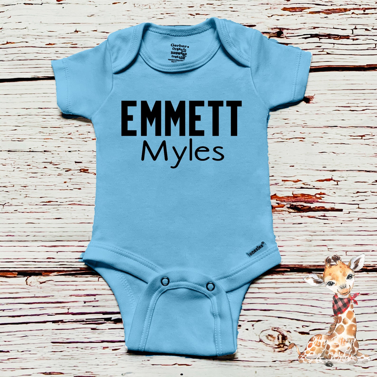 Blue Personalized Baby Boy Onesie® Baby Name Onesie® for Boy Etsy