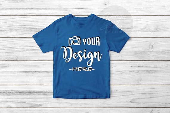 Download Kids T Shirt Mockup Fruit Of The Loom Design Royal Blue Svg Etsy