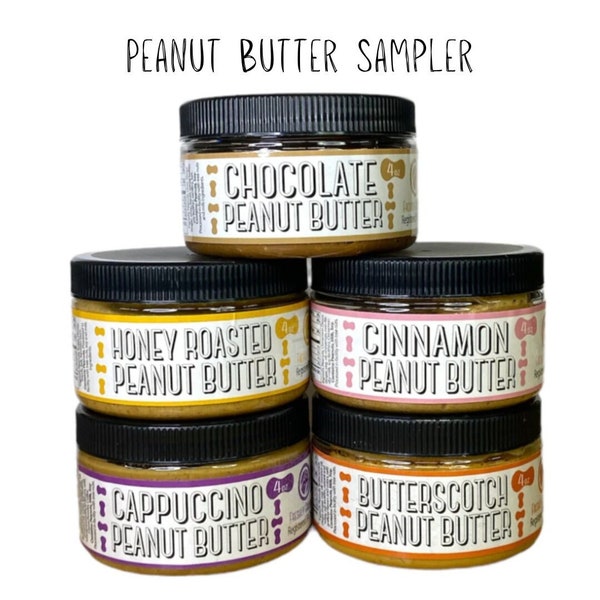 Sampler Peanut Butter and Variety of Nut Butters, Gift Baskets, All Natural, Vegan and Gluten Free. Made in PA.