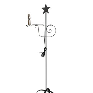 Vintage black wrought iron floor lamp top