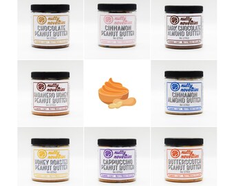 3 pack Peanut Butter and Variety of Nut Butters, All Natural, Vegan and Gluten Free, Locally made in PA (8 oz)