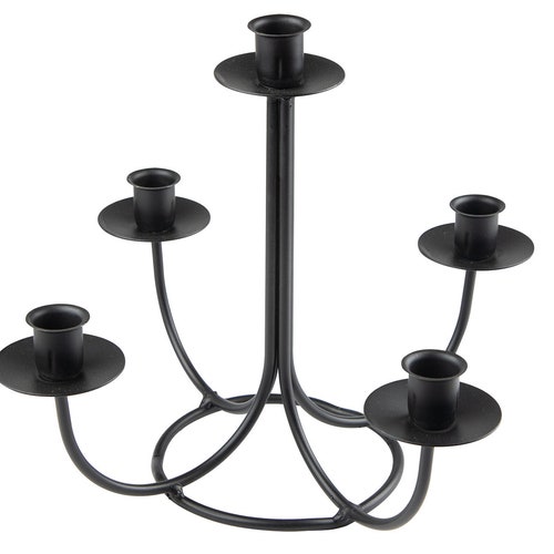 Wrought Iron Tabletop Candelabra Taper Candle Holder Etsy