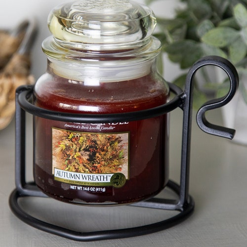 Black Wrought Iron Metal Jar Candle Holder Amish Handmade in Etsy