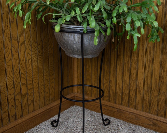 Pedestal Flower Pot Stand Wrought Iron Metal Handmade by Amish in USA