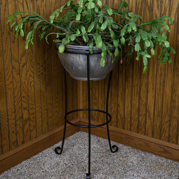 Pedestal Flower Pot Stand - Wrought Iron Metal - Handmade by Amish in USA