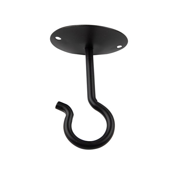 Rotating Swivel Metal Ceiling Hook - Black Wrought Iron - Amish Handmade in USA