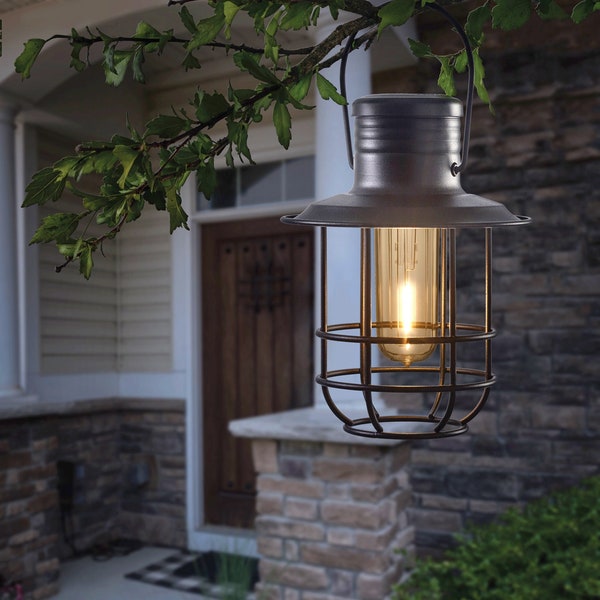 Battery Operated Outdoor Hanging lanterns, amish made, patio/deck lighting, 2 styles