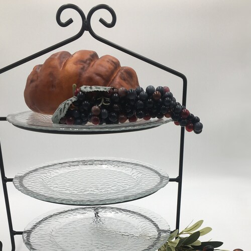 3 Tier Wrought Iron Pie Plate Holder Stand Triple Pie Saver Etsy
