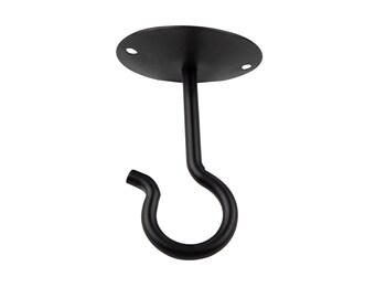 Rotating Swivel Metal Ceiling Hook - Black Wrought Iron - Amish Handmade in USA