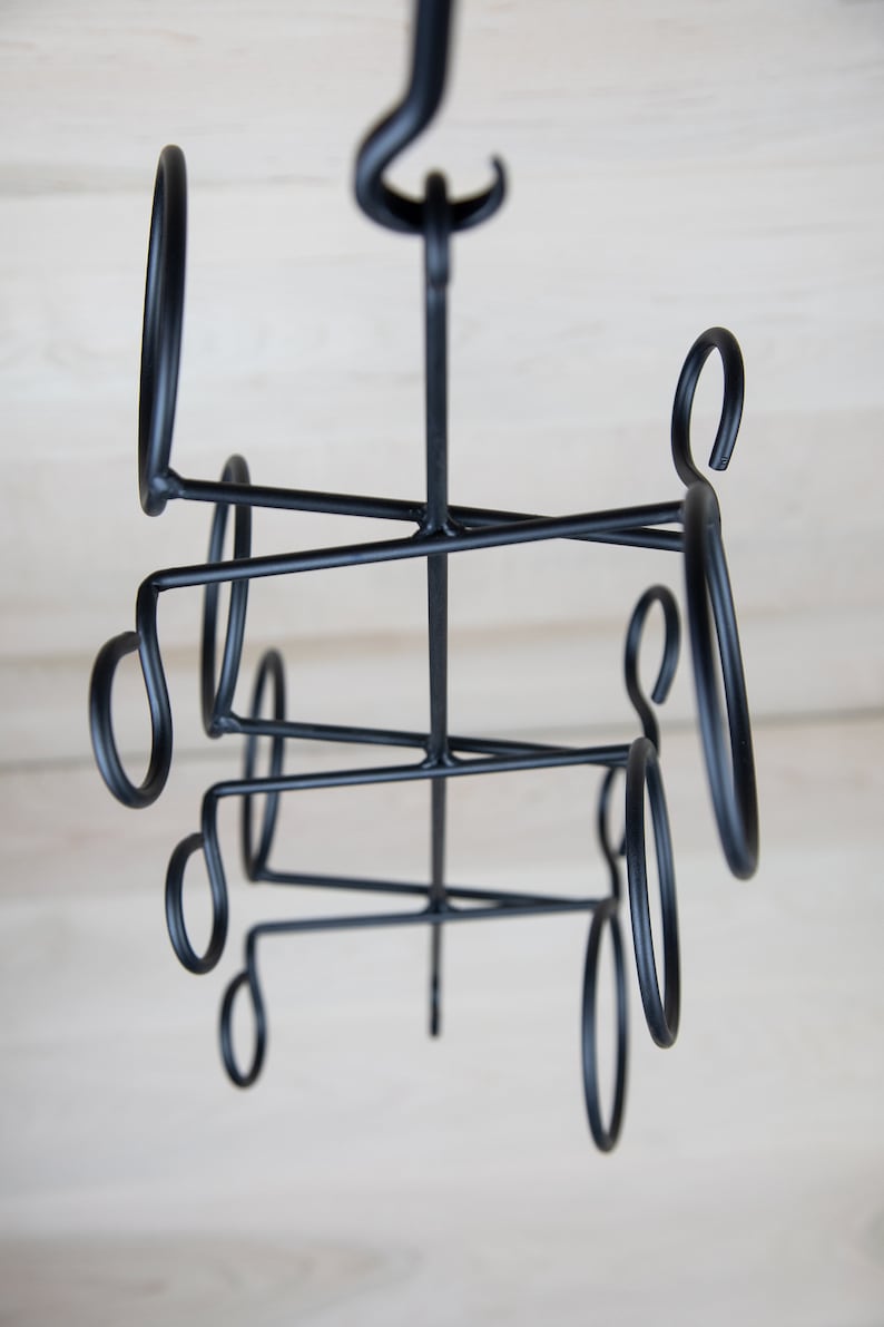 Wrought Iron Hanging Wine Rack 6 Bottle Handcrafted in Etsy